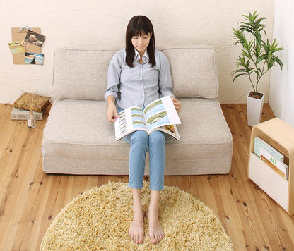 腰を支える 幅120cm 3WAYフロアソファベッド ベージュのソファスタイル
